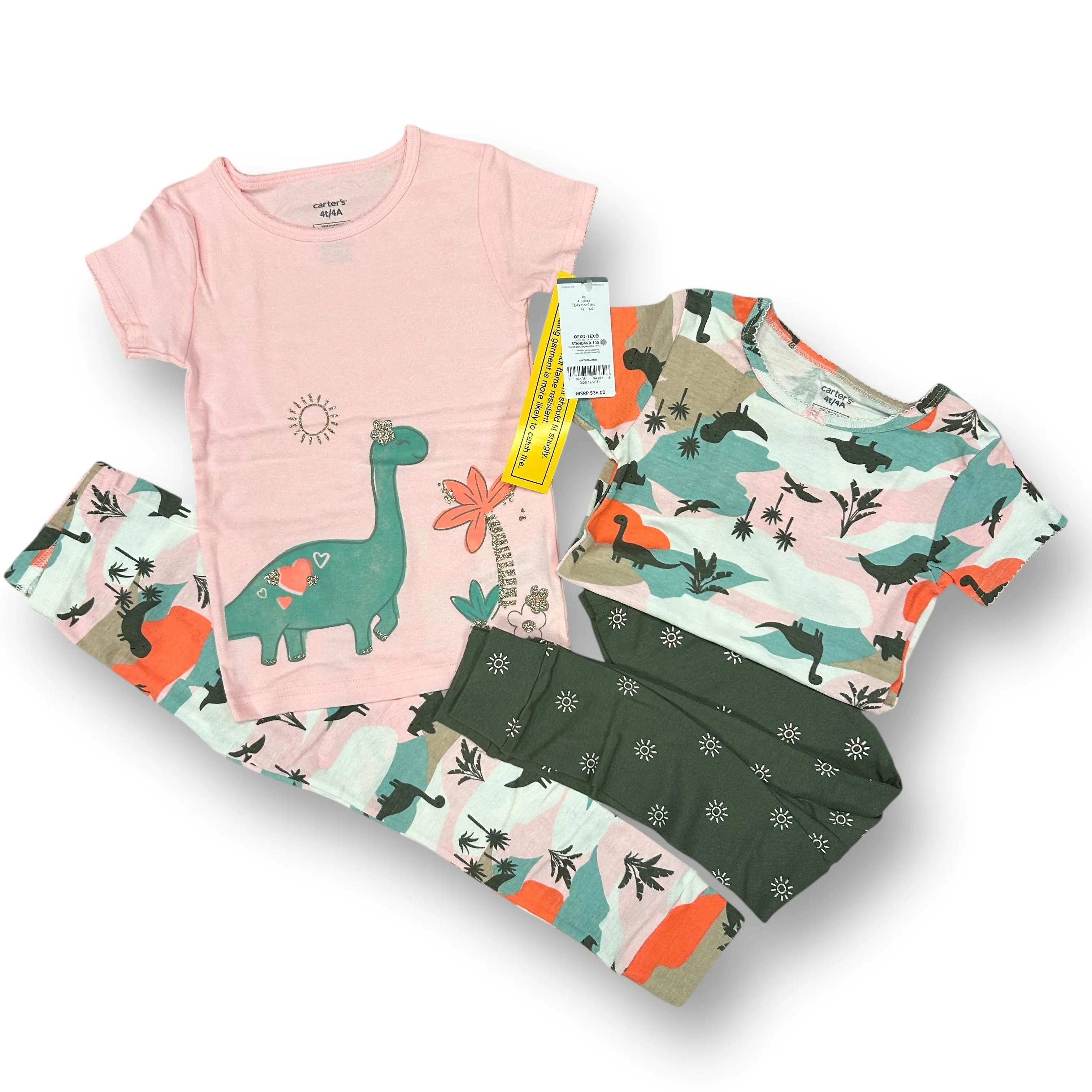 NEW! Girls Size 4/4T Mixed Lot Boutique Carter's Outfit, Shorts, Pajamas, Top