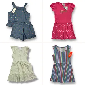 NEW! Girls Size 4/5 Dresses and 2pc Outfit Spring / Summer Lot of 4