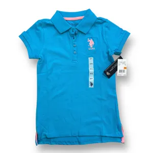 NEW! Girls US Polo Size 8/10 Teal Embroidered Logo Polo Shirt
