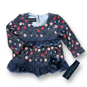 NEW! Isobella & Chloe Baby Girl Size 12 Months Embroidered Boutique Blouse