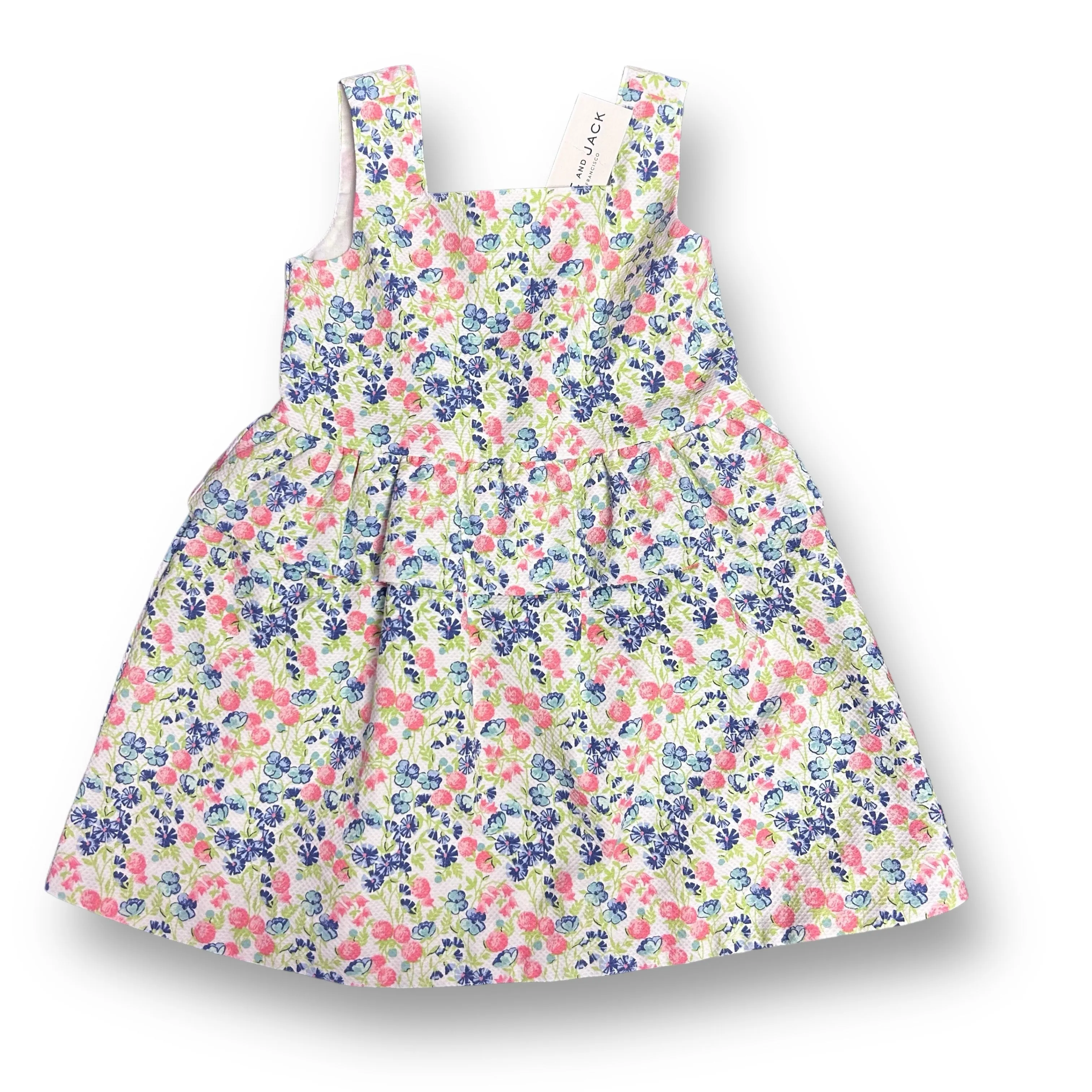 NEW! Janie and Jack Girls Size 2T Floral Ruffle Empire Waist Fancy Dress