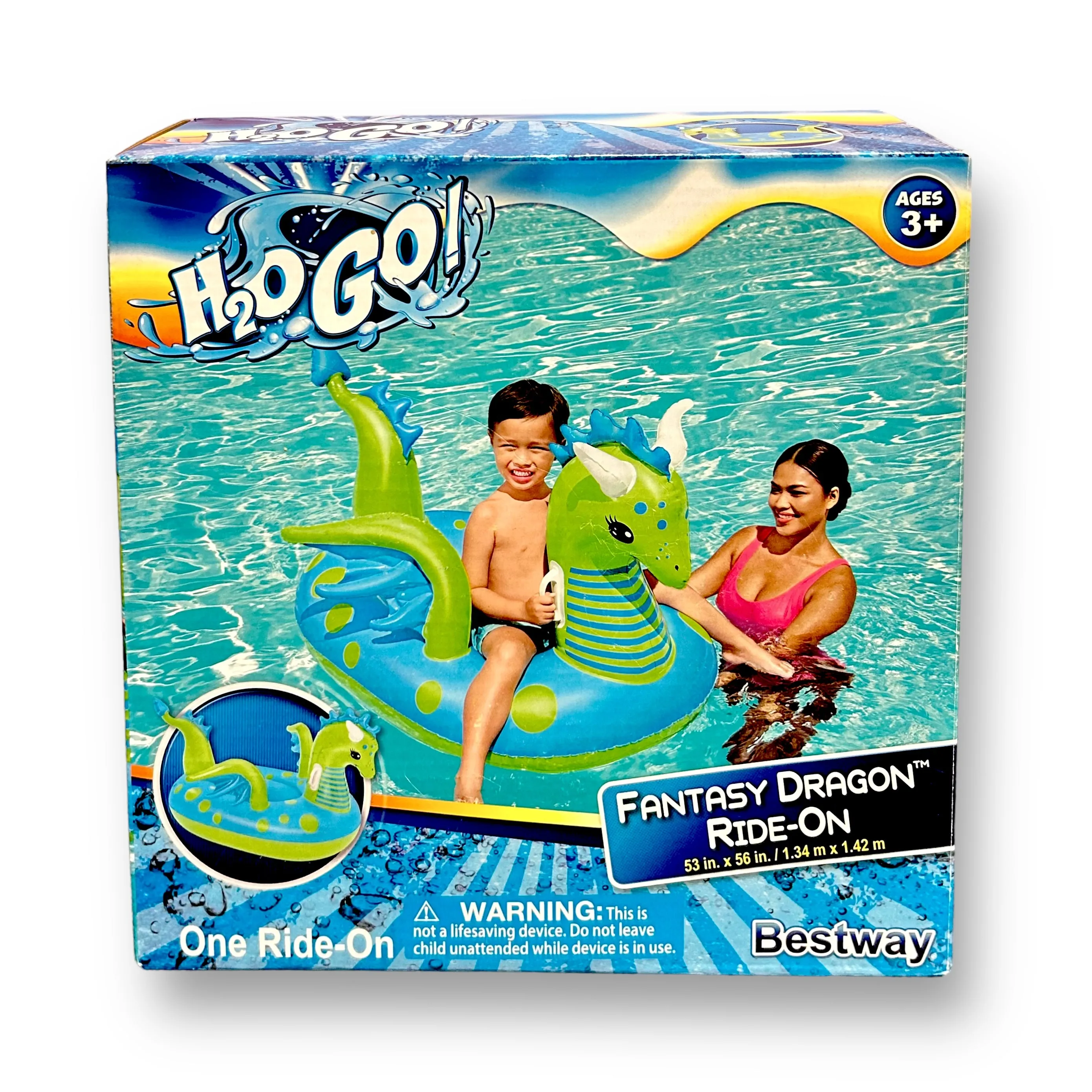 NEW! Jumbo Fantasy Dragon Kids Ride-On Pool Float, 53" x 56"
