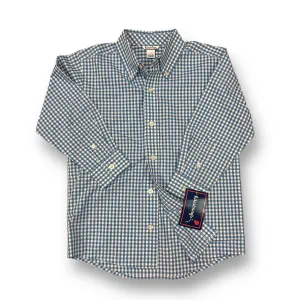 NEW! Kitestrings Boys Size 5 Shirt Blue & White Checkered Button Down