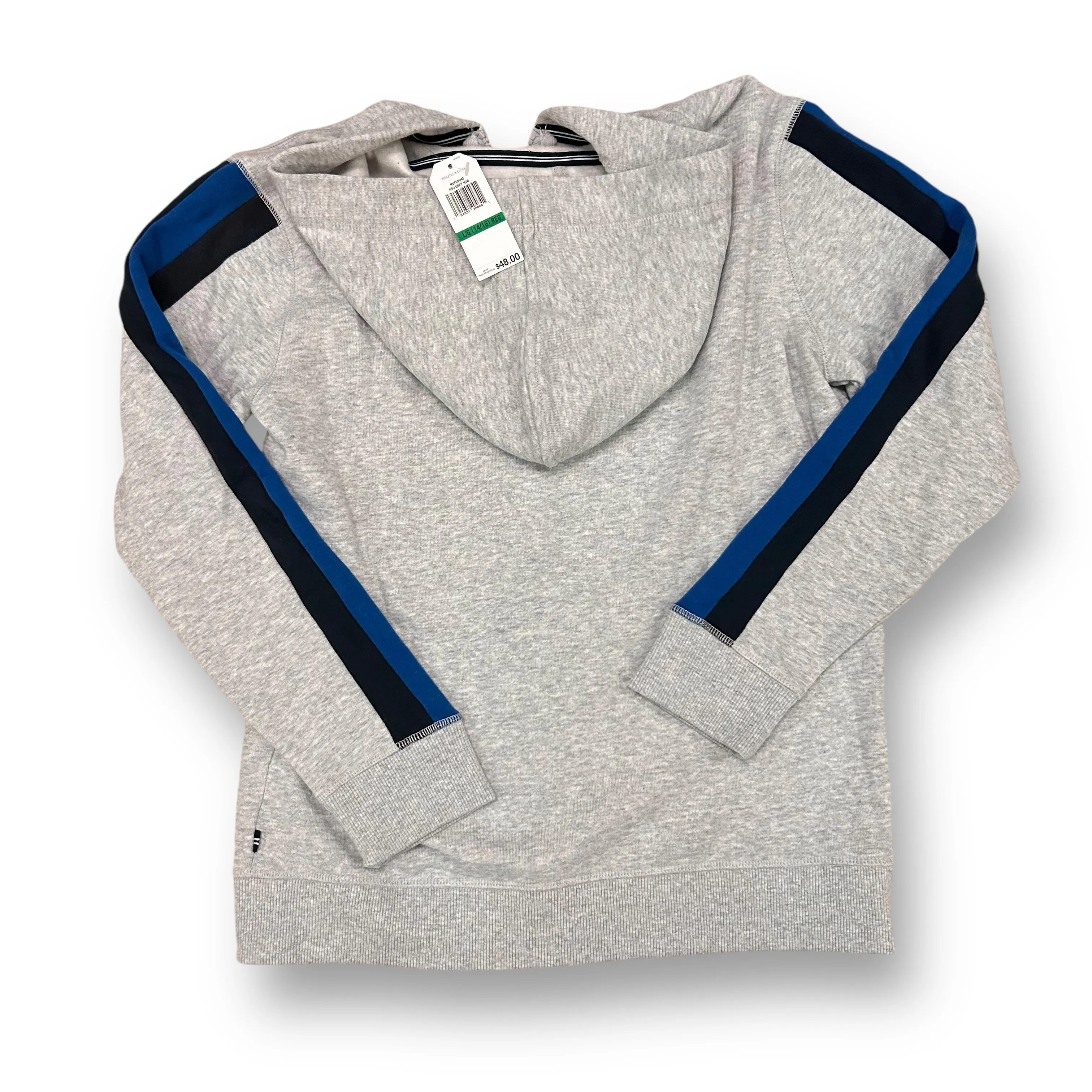 NEW! Nautica Youth Boy Size 14/16 Light Gray Zippered Hoodie YXL