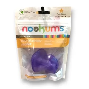 NEW! Nookums Paci-Plushies Pacifier Replacements, 2-Pack Purple
