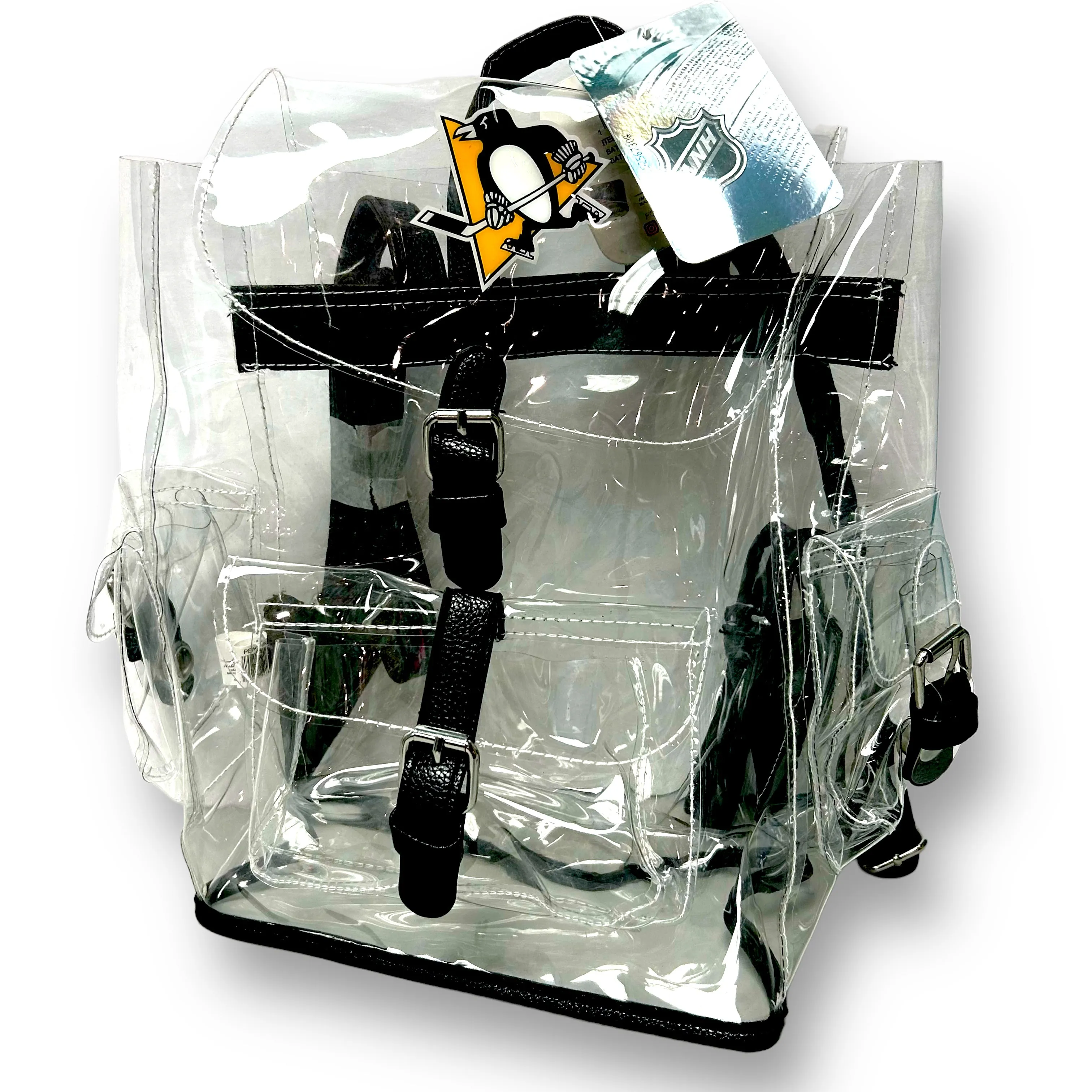 NEW! Official NHL Pittsburgh Penguins Hockey Gameday Arena Clear Backpack