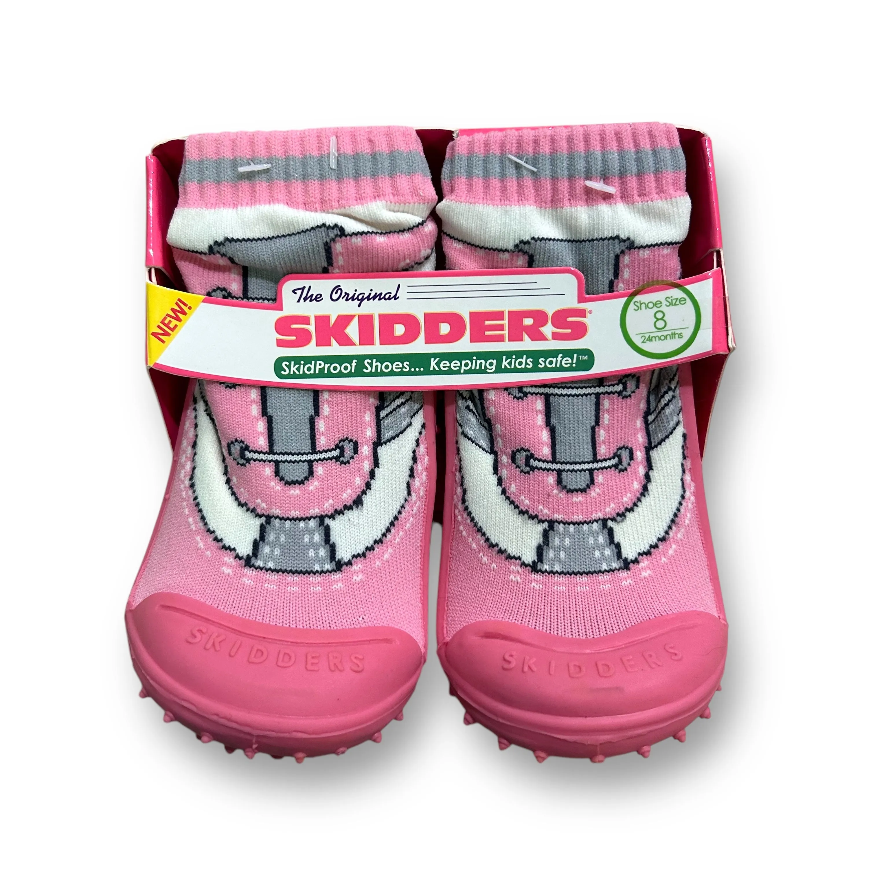 NEW! Pink Skidders Toddler Shoe Size 8 Skidproof Walking Shoes