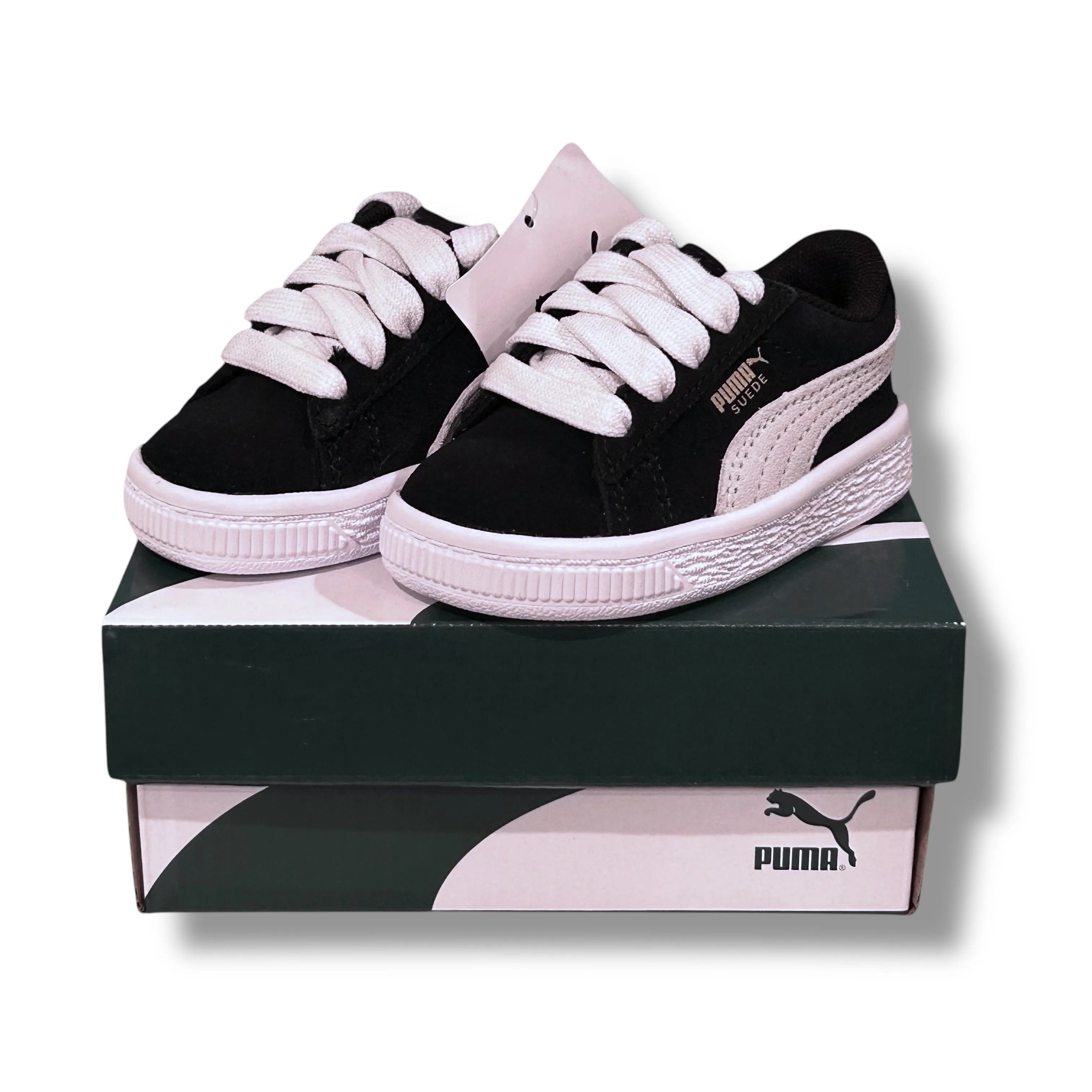 NEW! Puma Toddler Boy Size 4 Black Suede Classic Kinderfit Sneakers