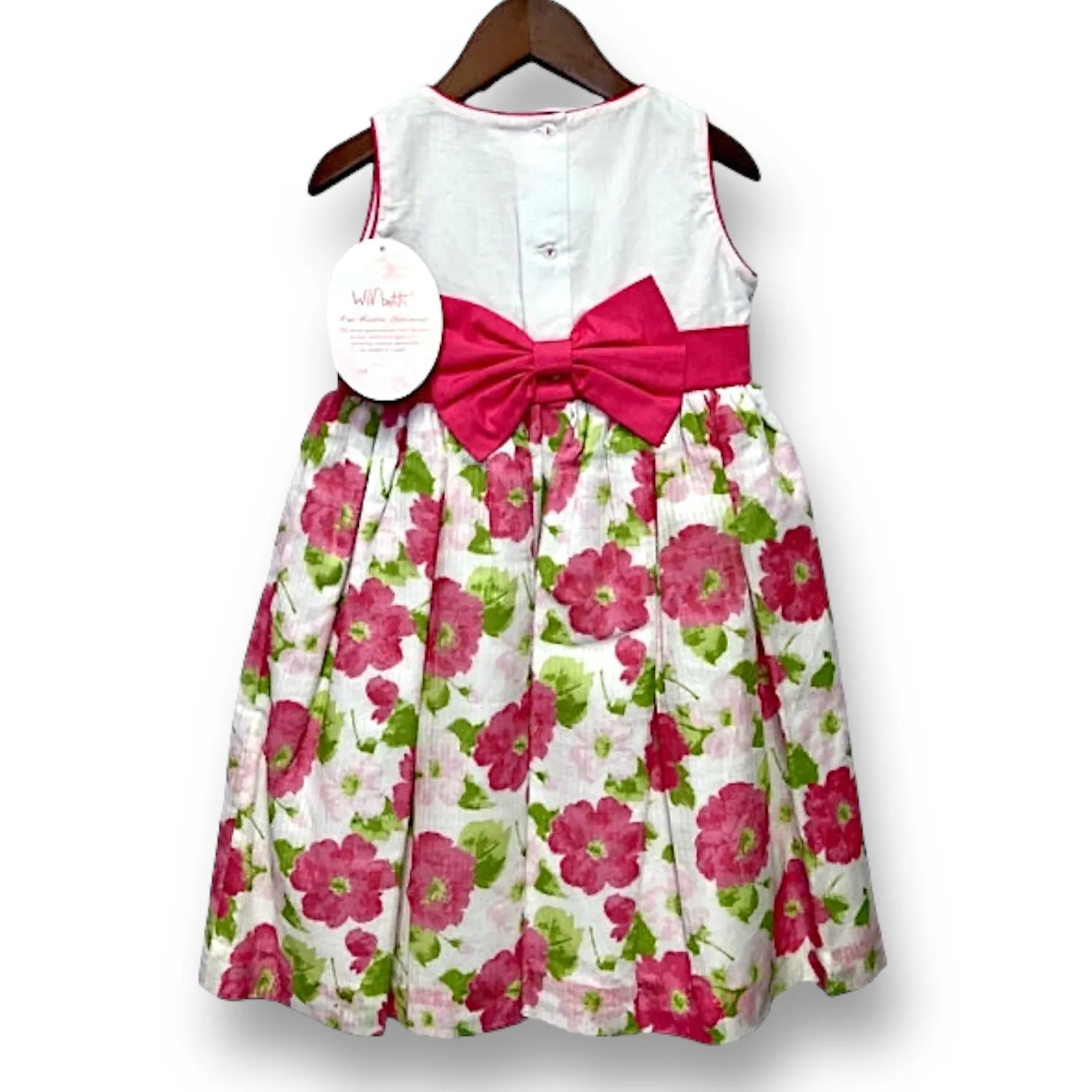 NEW! Toddler Girl Size 2T Boutique Dress Pink & White Floral Print Sundress