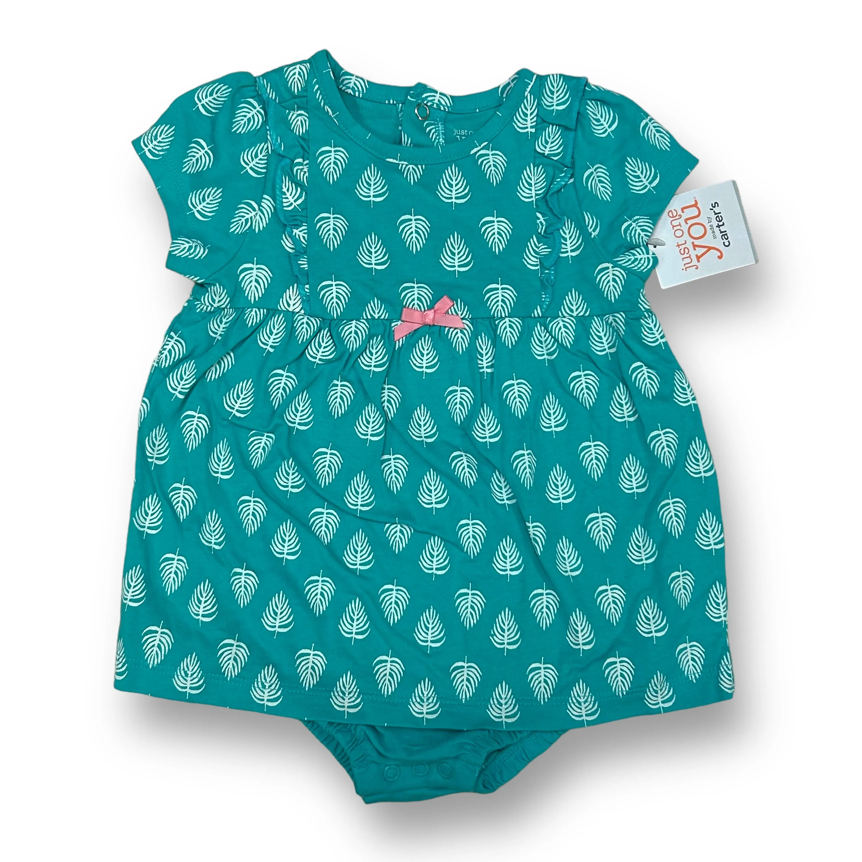 NEW! Toddler Girls Size 18 Months Short Sleeve Snap Bottom Dress