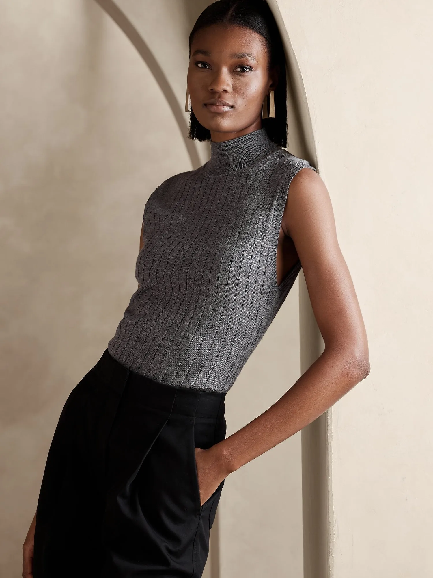 Nezha Merino Sweater Shell Banana Republic