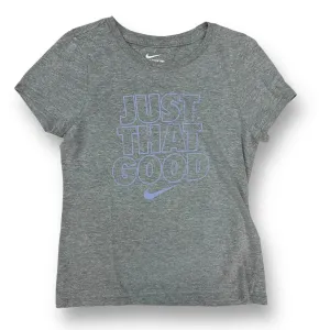 Nike Girls Size 7/8 YSM Gray Short Sleeve Athletic Tee
