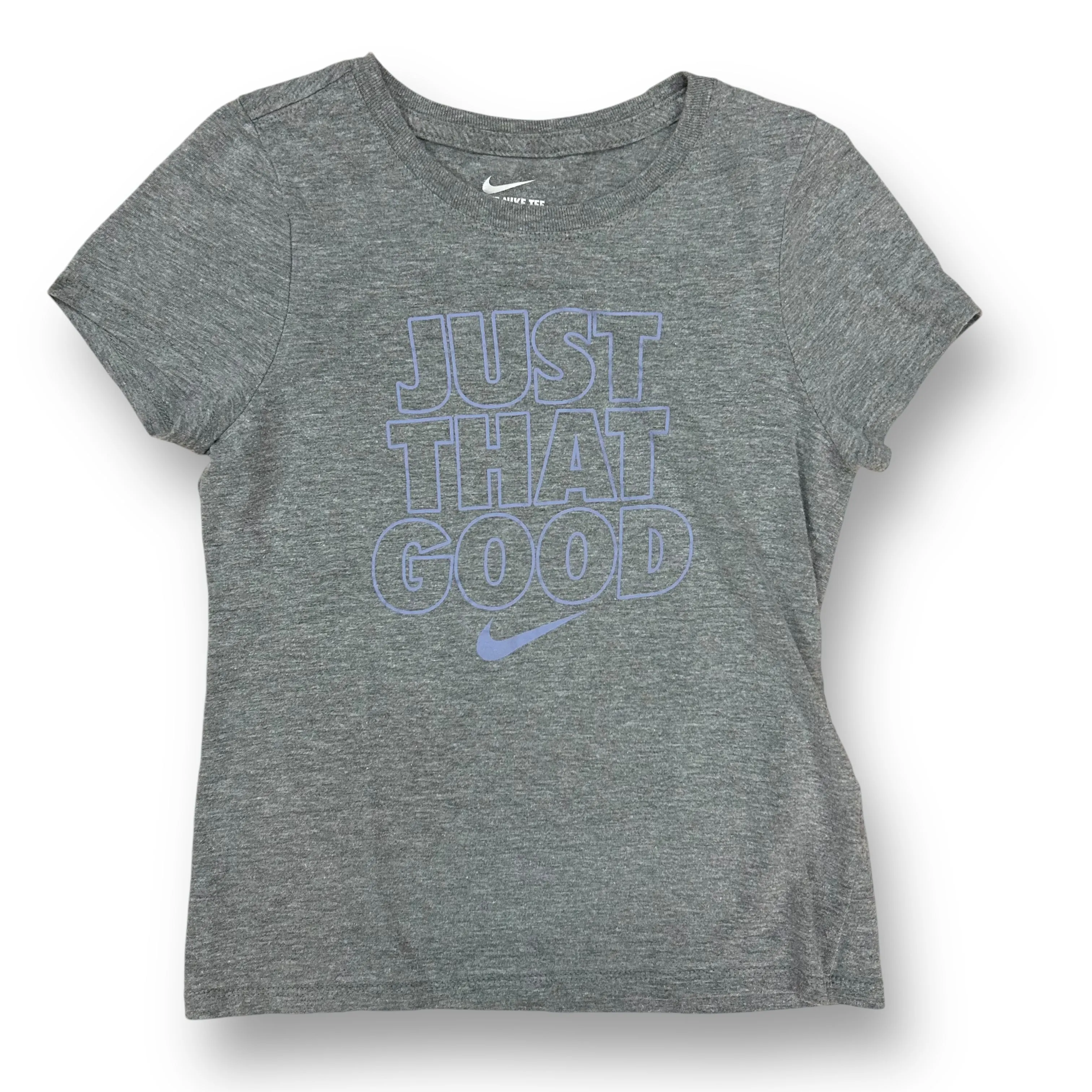 Nike Girls Size 7/8 YSM Gray Short Sleeve Athletic Tee