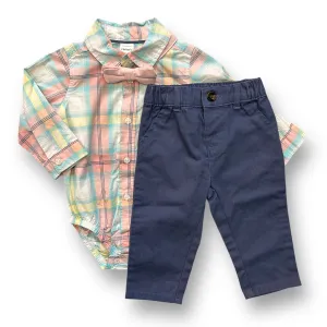 NWOT Boys Carter's Size 9 Months Pastel 3-Pc Outfit with Bowtie