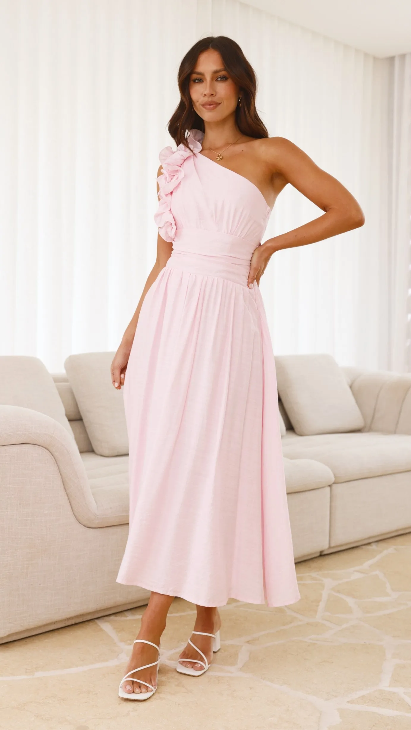 Okalani Midi Dress - Pink Billy J