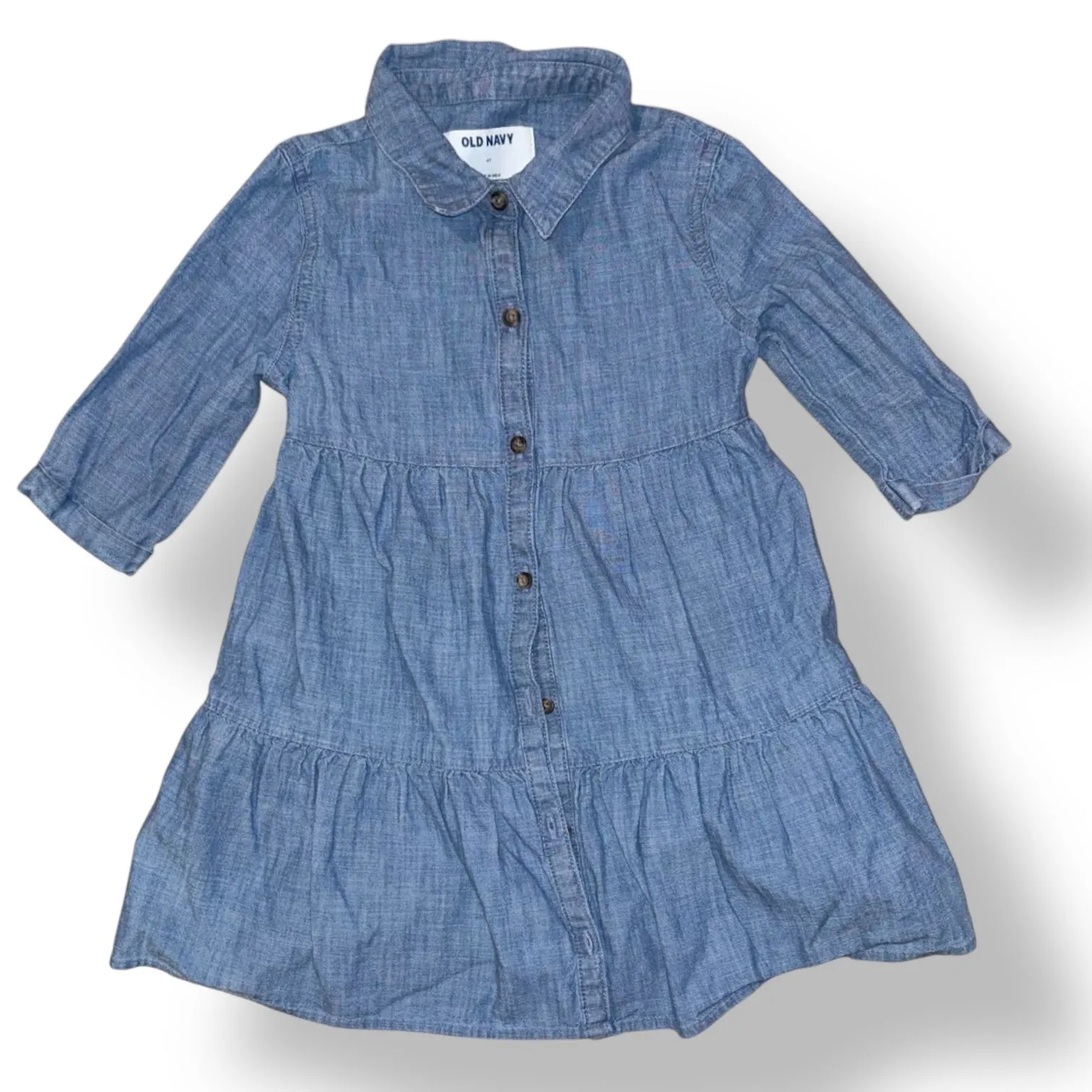 Old Navy Girls  Size 4T Long Sleeve Button Down Denim Dress