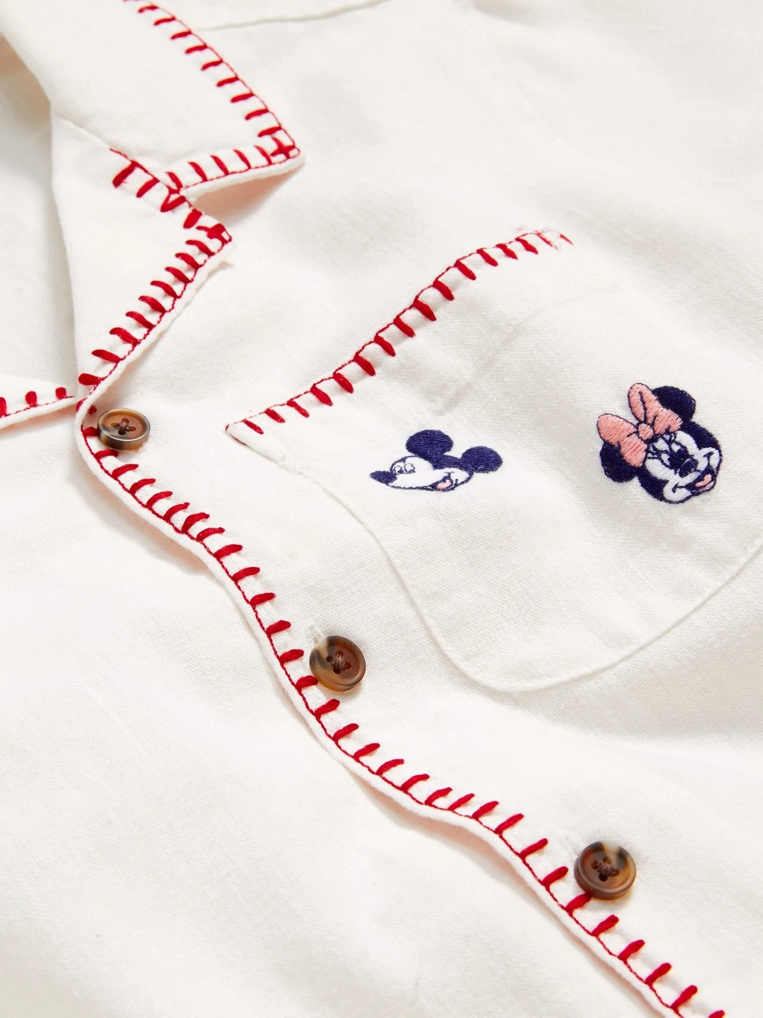 Old Navy x Disney Linen-Blend Embroidered Pocket Shirt for Boys