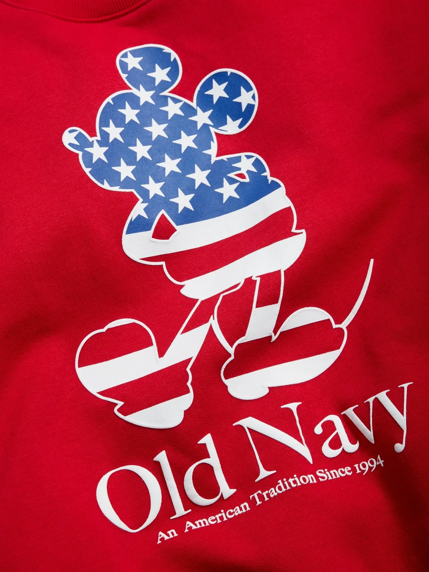 Old Navy x Disney Mickey Mouse Flag Logo-Graphic Crew-Neck Sweatshirt for Boys