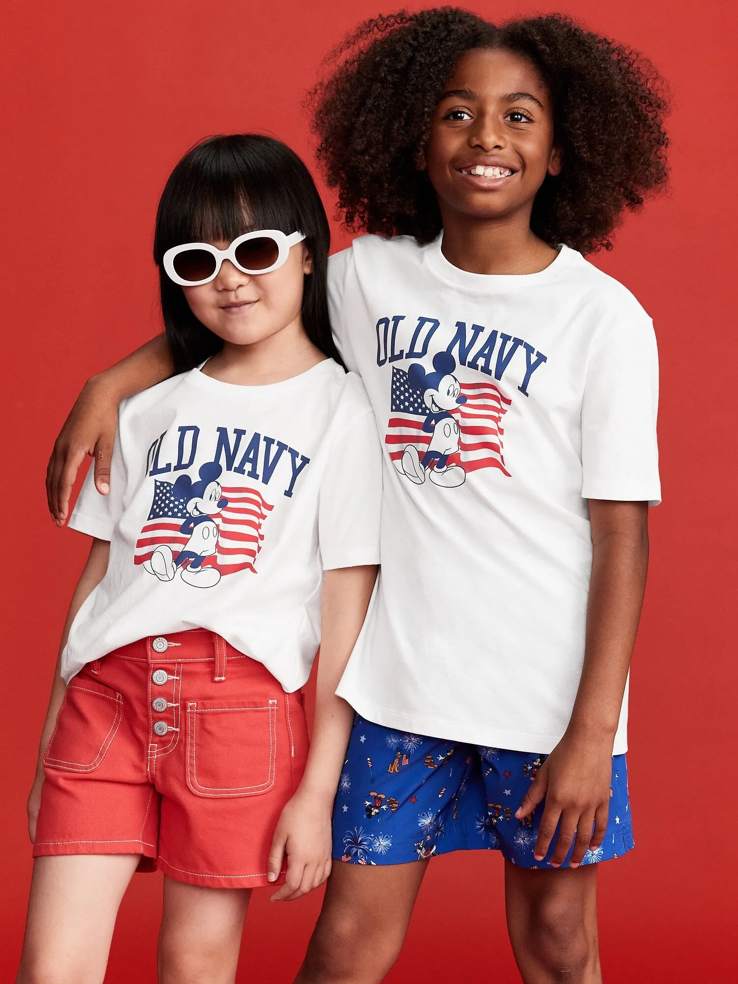 Old Navy x Disney Mickey Mouse Gender-Neutral Flag Logo-Graphic T-Shirt for Kids