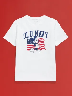 Old Navy x Disney Mickey Mouse Gender-Neutral Flag Logo-Graphic T-Shirt for Kids