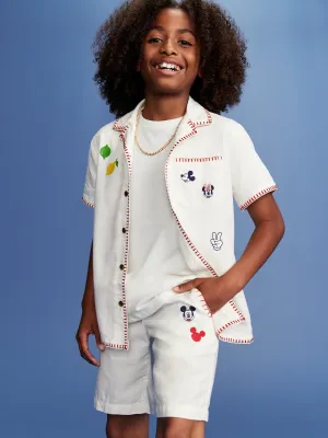 Old Navy x Disney Mickey Mouse Knee Length Linen-Blend Shorts for Boys