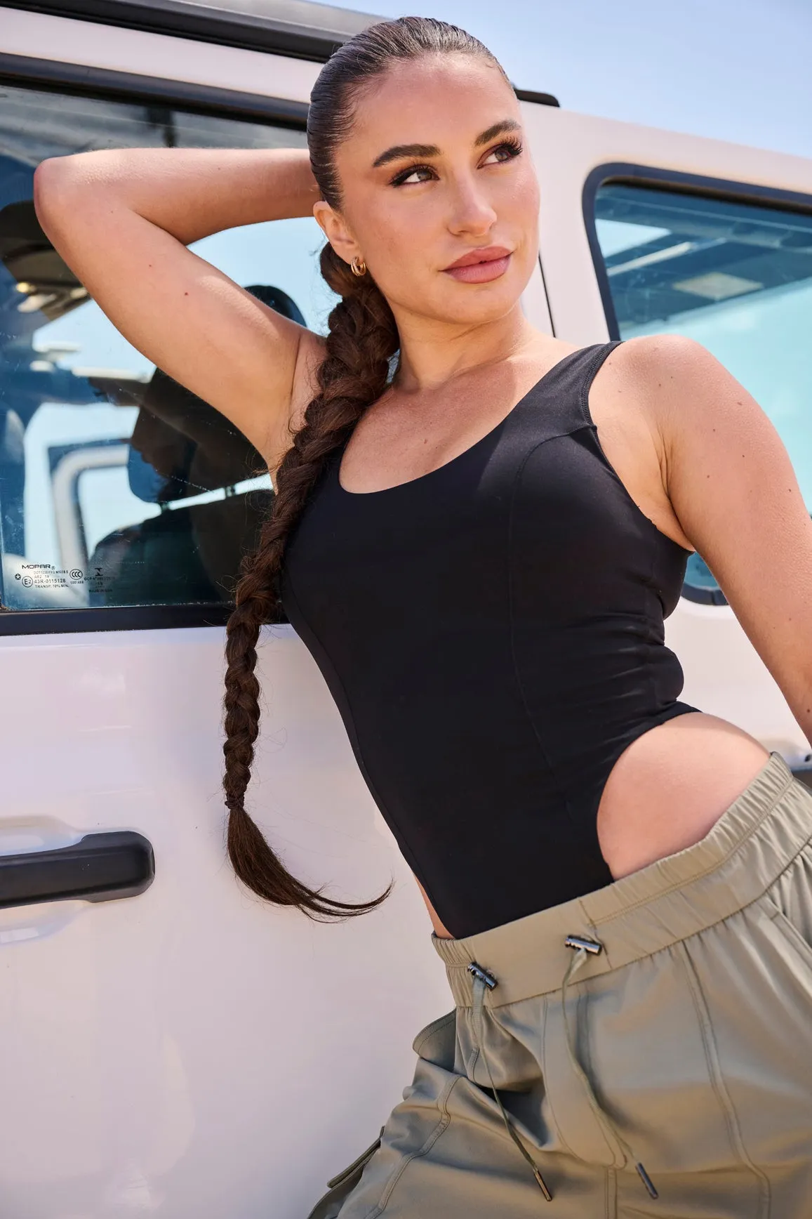 One-Shoulder Sleeveless Bodysuit WISKII
