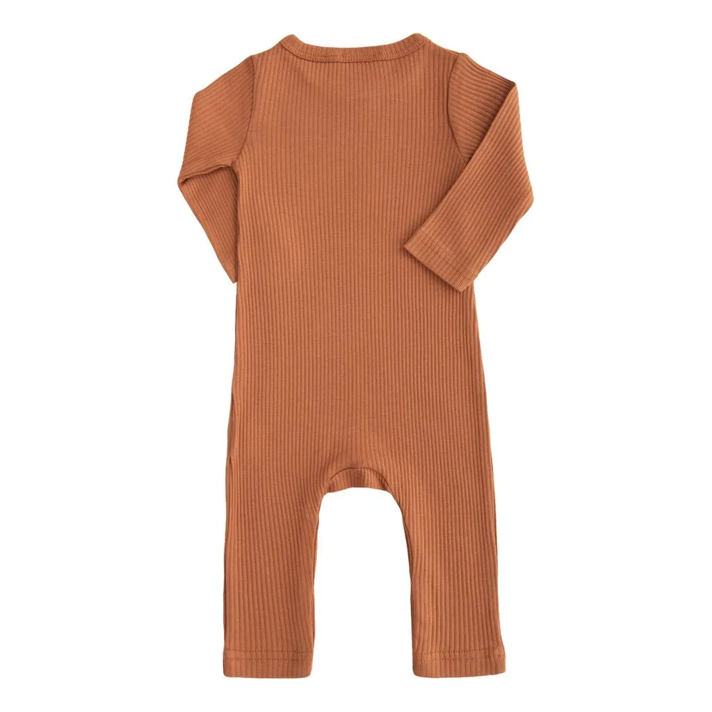Orange Terracotta LS Modal Romper