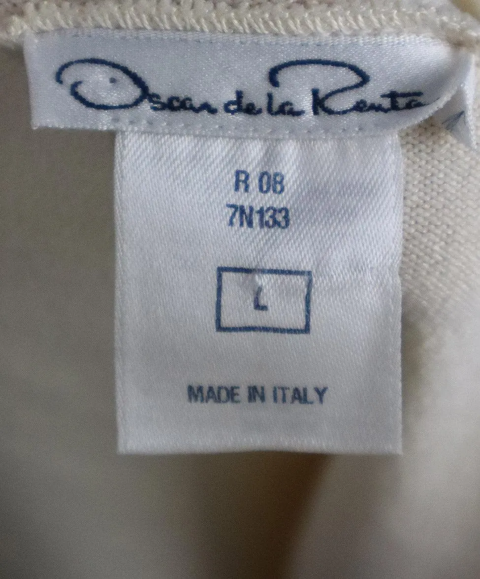 Oscar De La Renta Ivory Silk Sweater sz 8