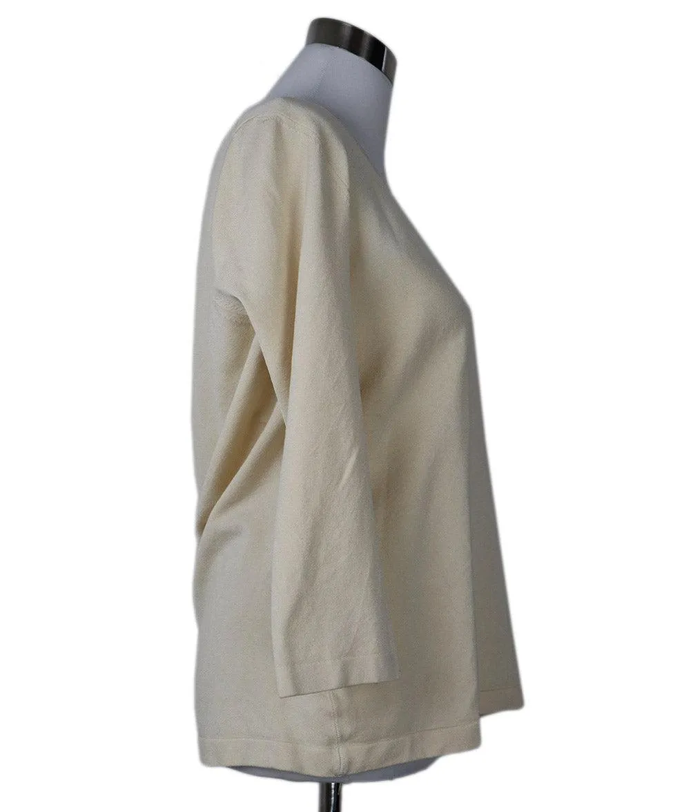 Oscar De La Renta Ivory Silk Sweater sz 8