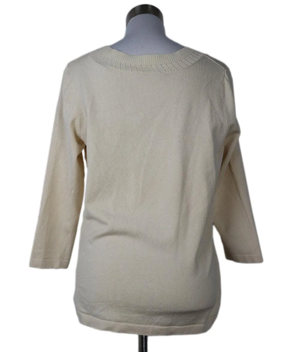 Oscar De La Renta Ivory Silk Sweater sz 8