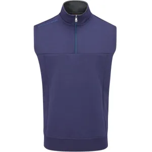 Oscar Jacobson Hawkes 1/4 Zip Sleeveless Pullover - Navy