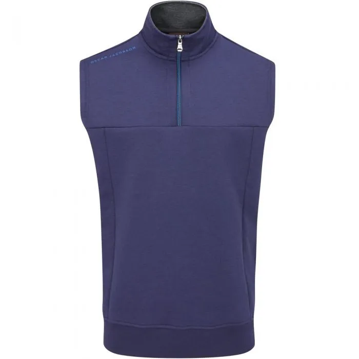 Oscar Jacobson Hawkes 1/4 Zip Sleeveless Pullover - Navy