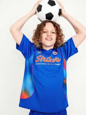 Oversized Collared Graphic Performance Top for Boys