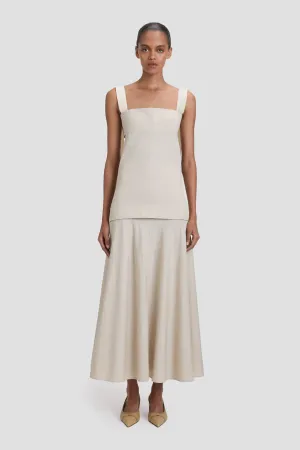 Panelled Maxi Skirt In Pumice Victoria Beckham