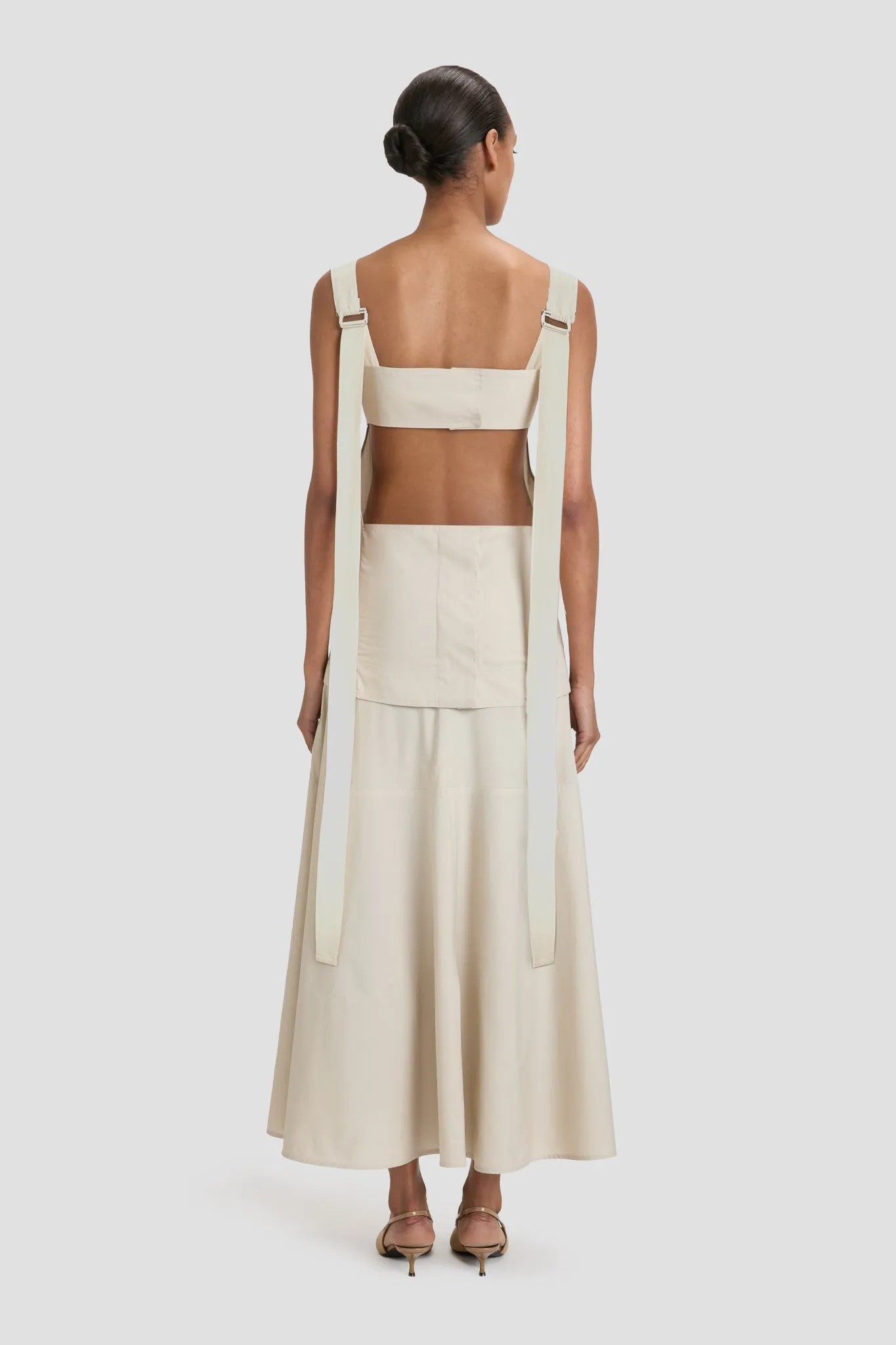Panelled Maxi Skirt In Pumice Victoria Beckham