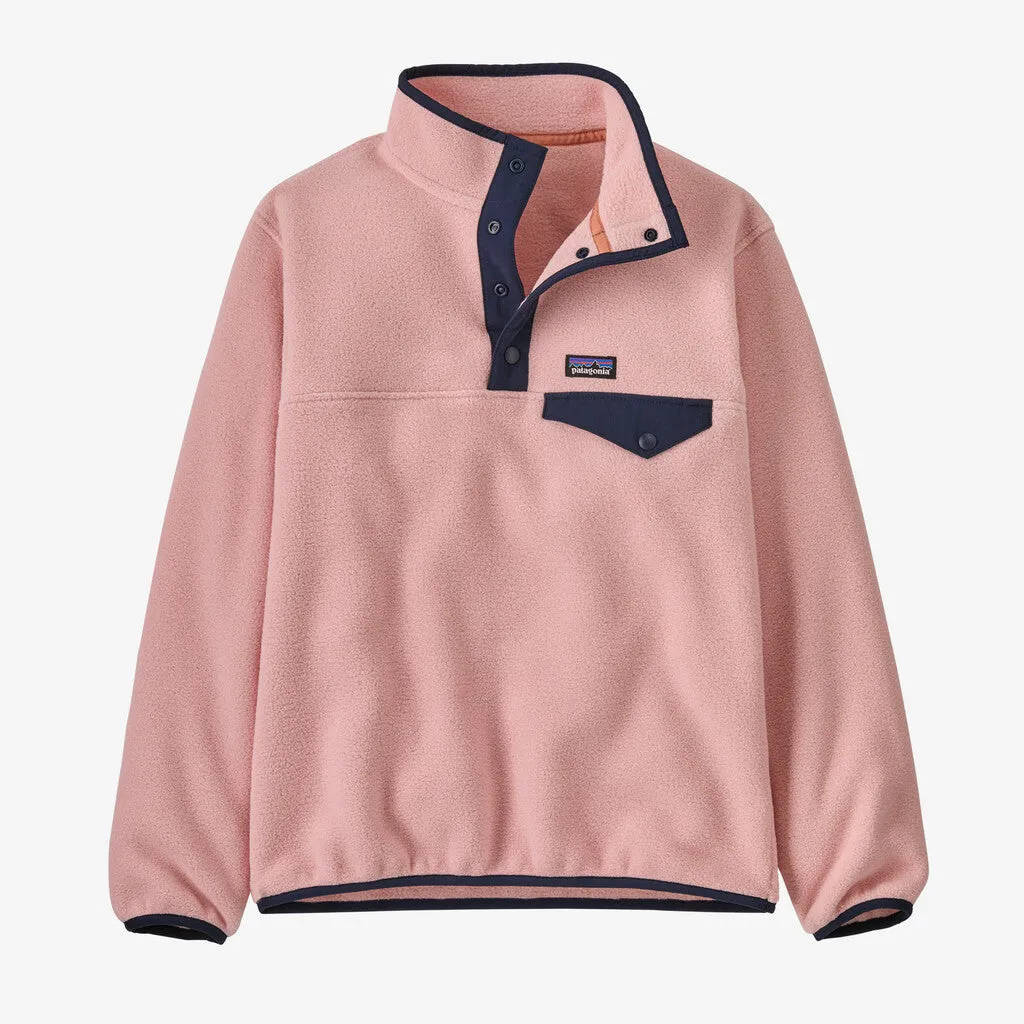 Patagonia Kids' Lightweight Synchilla Snap-T Fleece Pullover - Mallow Pink
