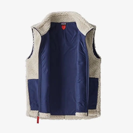 Patagonia Kids' Retro-X Fleece Vest - Natural w/Classic Navy