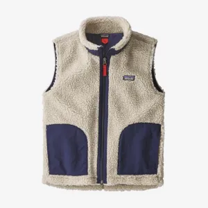 Patagonia Kids' Retro-X Fleece Vest - Natural w/Classic Navy