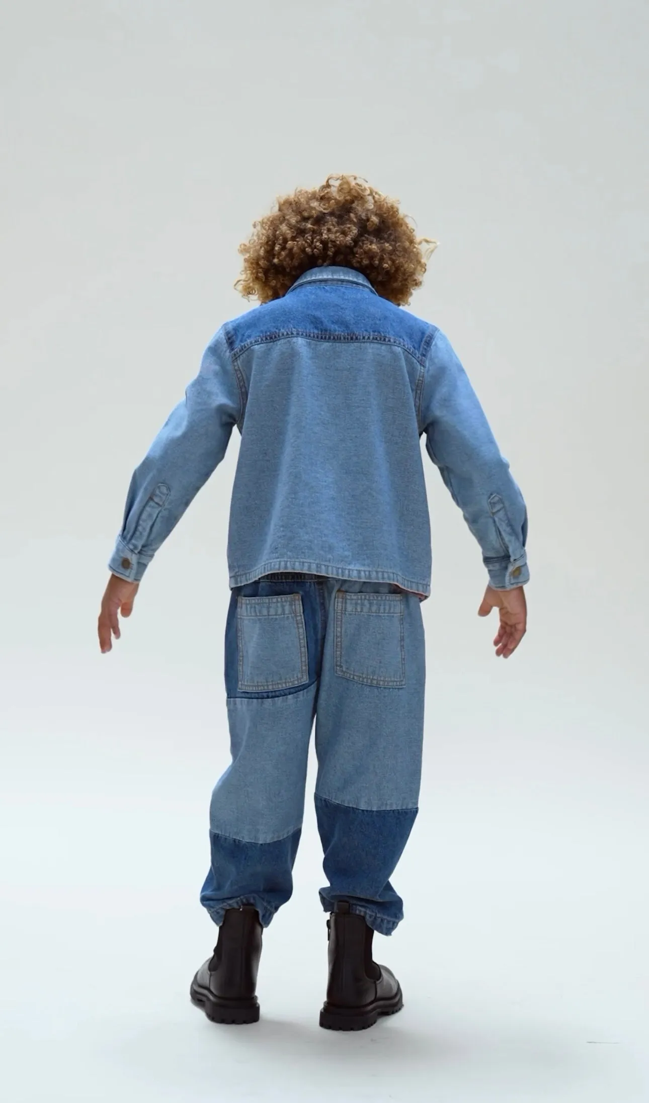 Patchwork Overshirt || Light Washed Denim