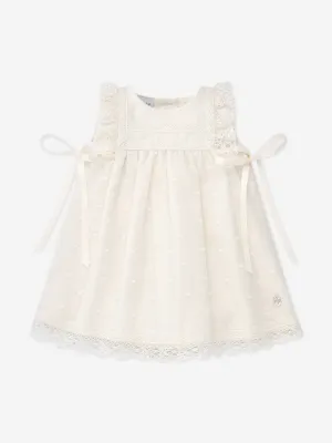 Paz Rodriguez Baby Girls Lace Embroidered Dress in Beige