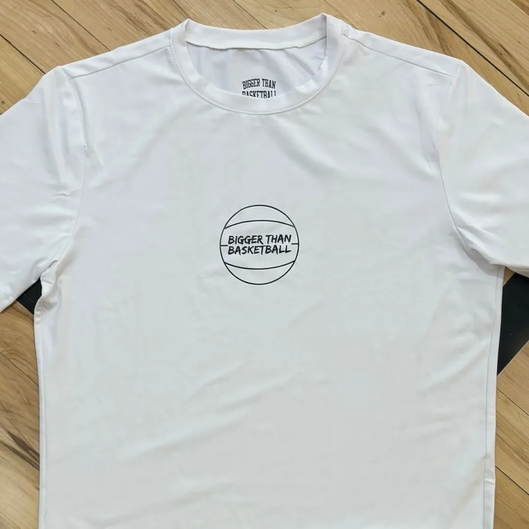 Performance Compression T-Shirt - White Bigger Than Basketball,