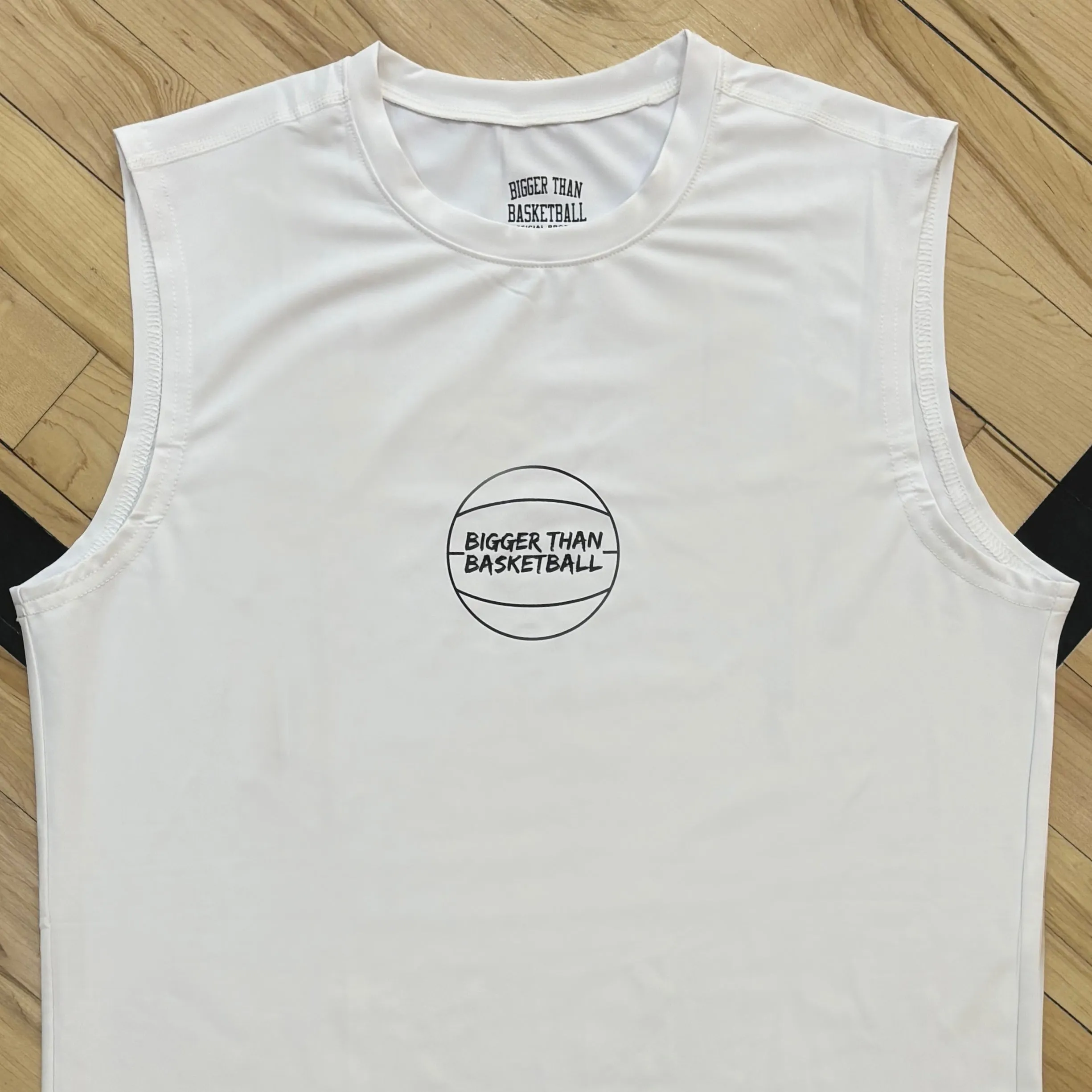 Performance Compression Tank - White Bigger Than Basketball,