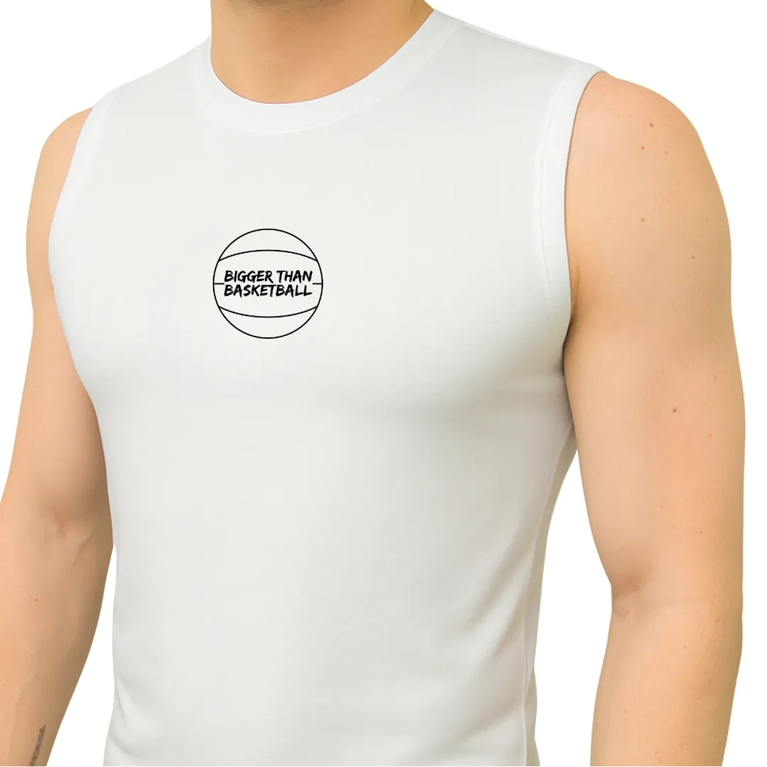 Performance Compression Tank - White Bigger Than Basketball,