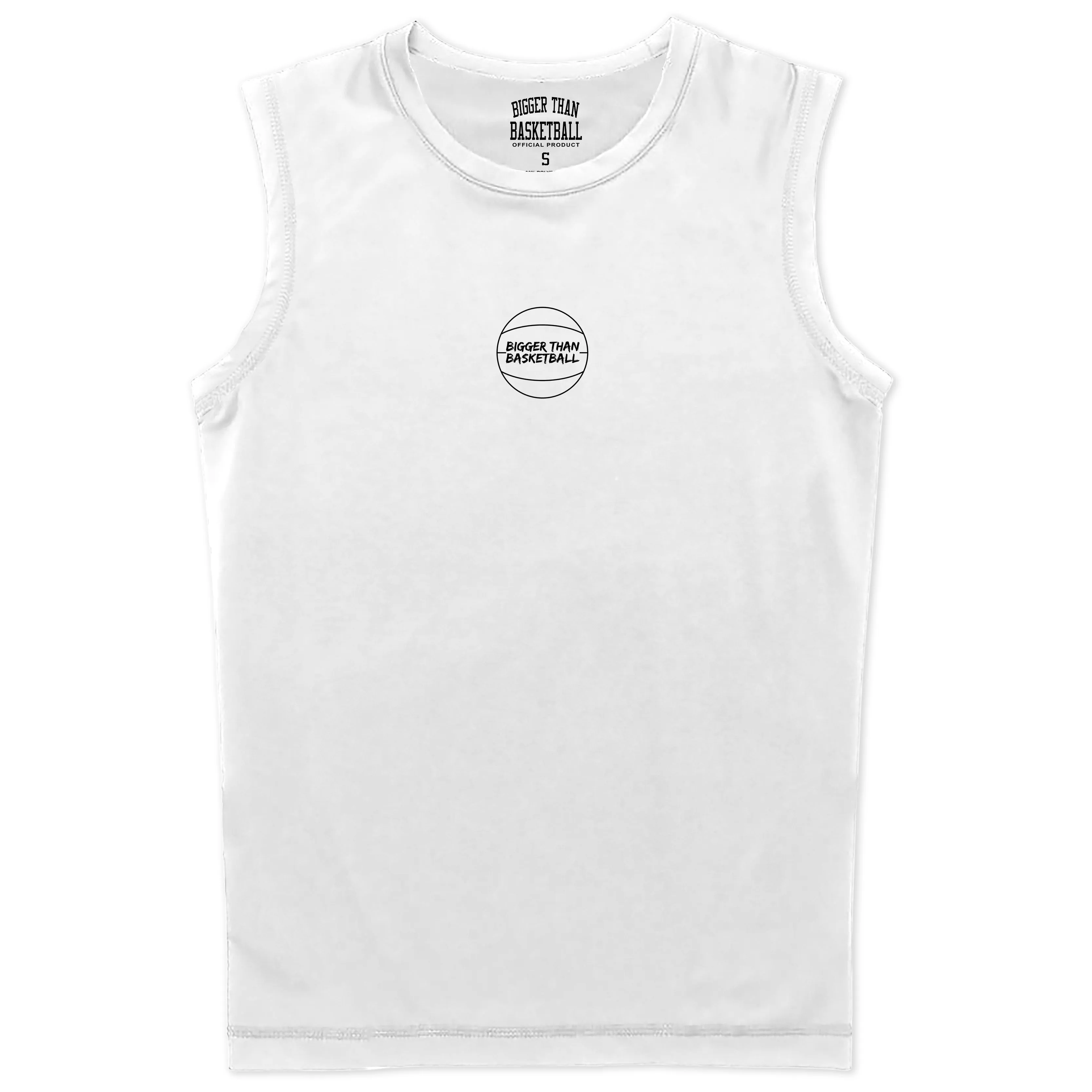 Performance Compression Tank - White Bigger Than Basketball,
