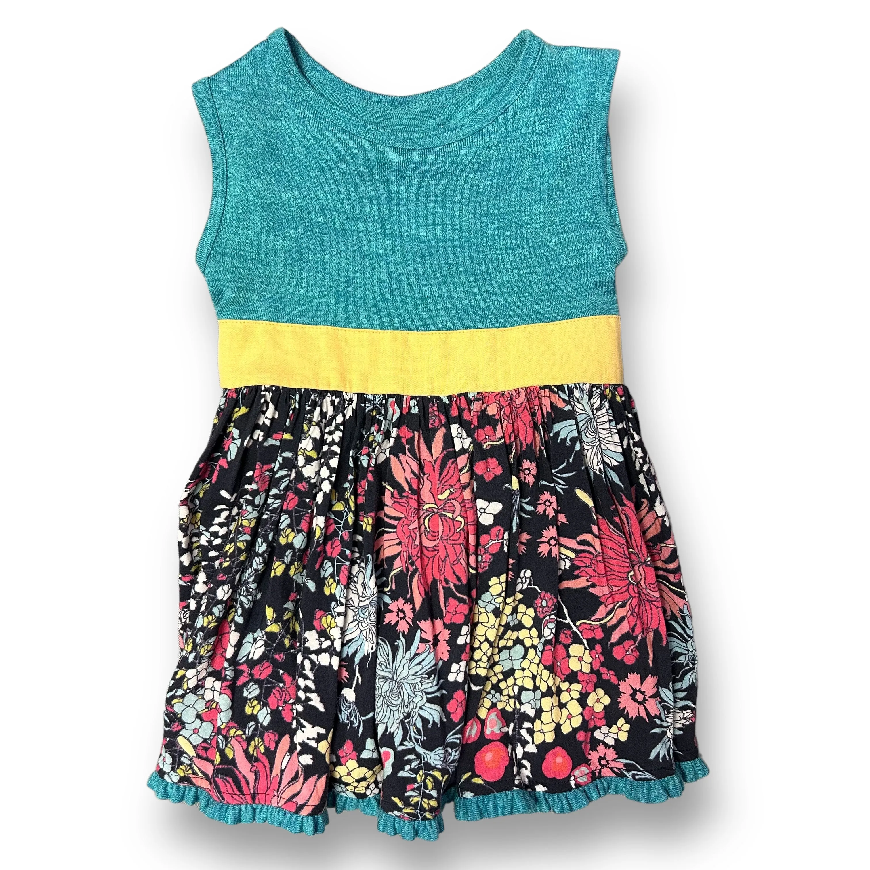 Persnickety Girls Size 7 Boutique Top Floral Tie-Back Sleeveless Blouse