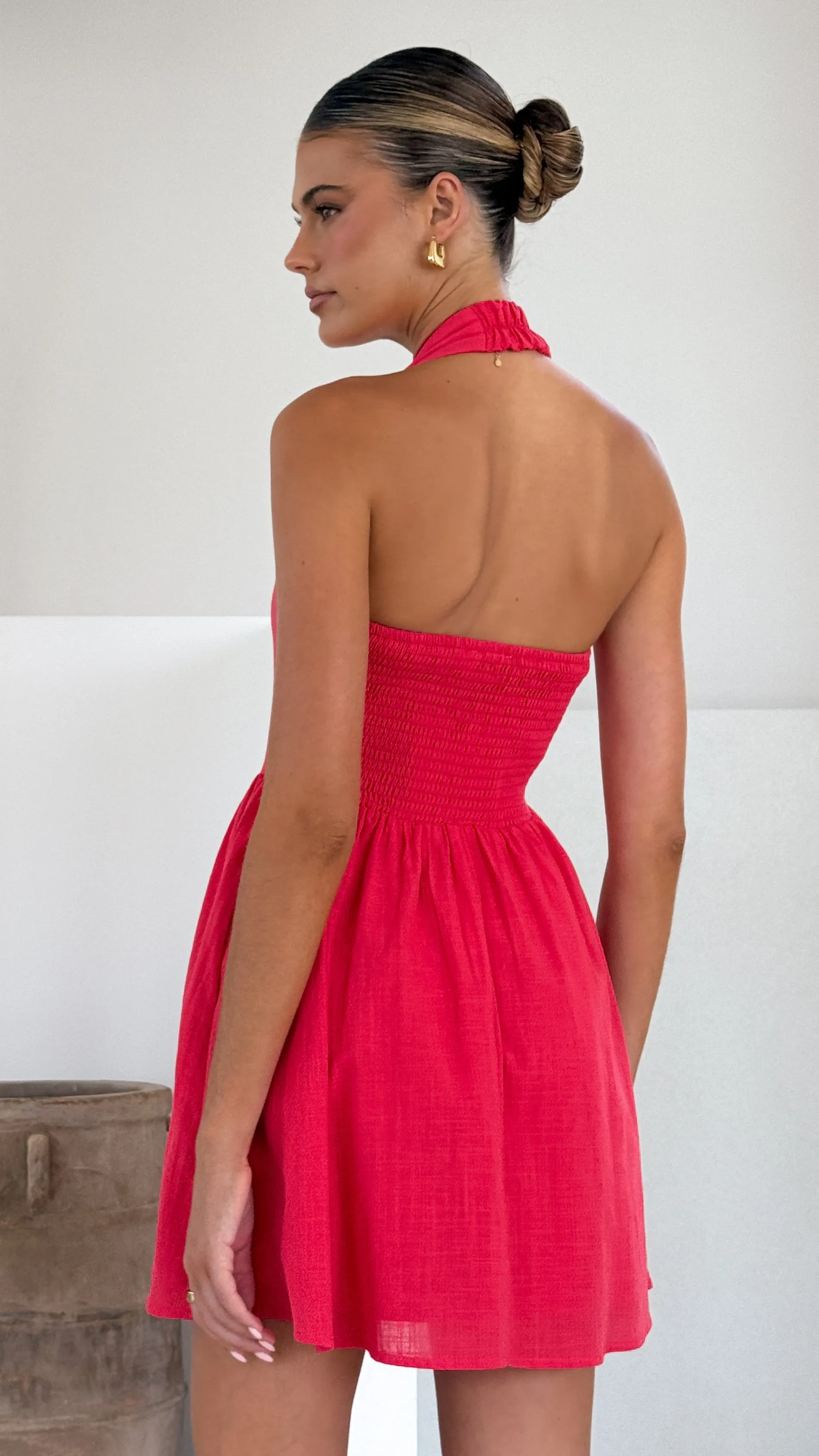 Peyton Mini Dress - Red Billy J