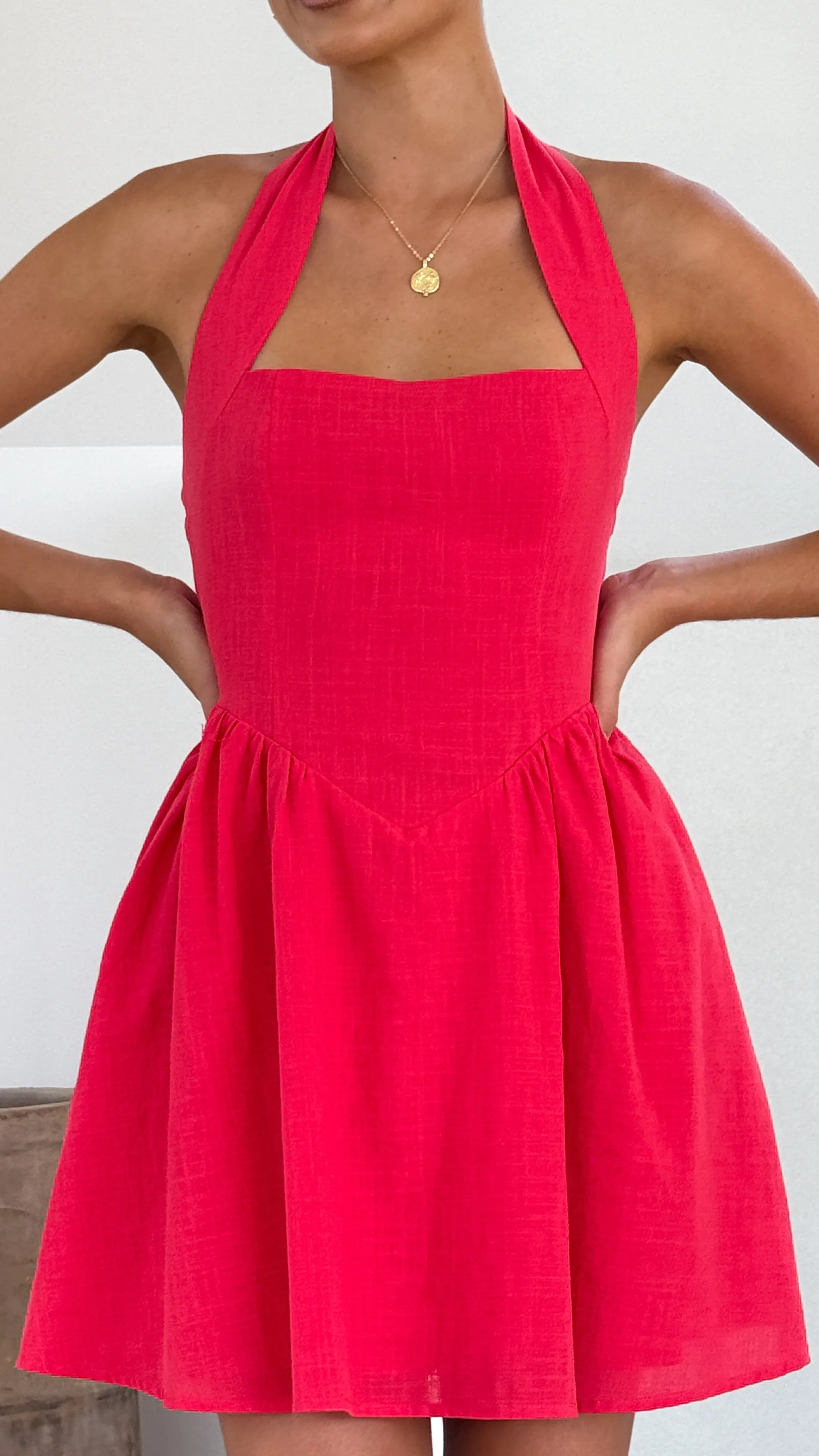 Peyton Mini Dress - Red Billy J