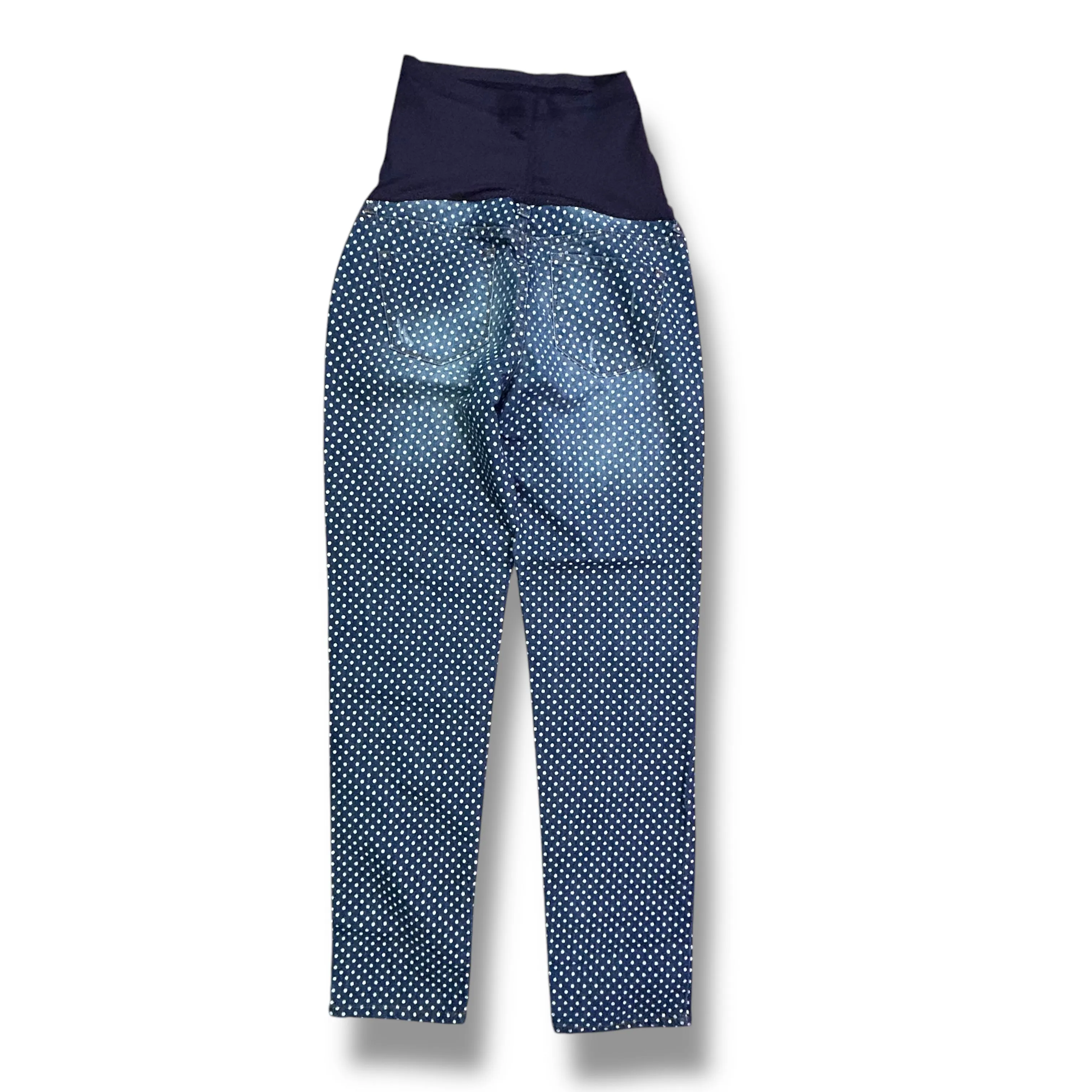 Pink Blush Size 9 Denim Polka Dot Full Panel Maternity Jeans
