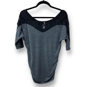 Pink Blush Size S Gray Lace Neckline Maternity Top