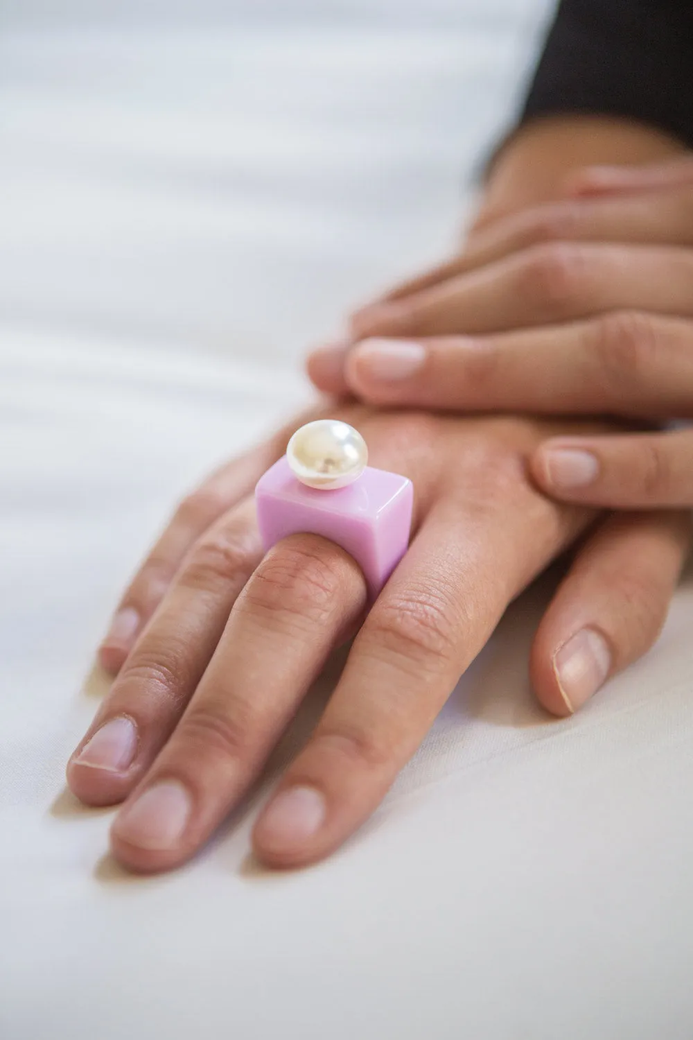 Polly Aqua | Plastic Pearl Ring